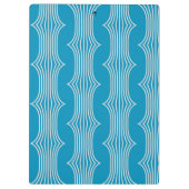 Retro Abstracte witte lijnen op blauw patroon Klembord (Achterkant)