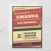 Retro Abstrait Invitation Vintage 18e anniversaire (Devant)