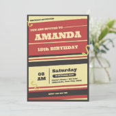 Retro Abstrait Invitation Vintage 18e anniversaire (Debout devant)
