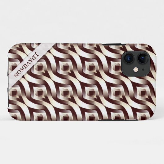 Retro Abstrait Textile Motif iPhone 5 Coque (Dos (Horizontal))