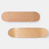 Retro Abstrat Blue en Oranje Daisies Pattern Skateboard (Horizontaal)