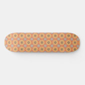Retro Abstrat Blue en Oranje Daisies Pattern Skateboard (Horizontaal)