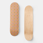 Retro Abstrat Blue en Oranje Daisies Pattern Skateboard (Voorkant)