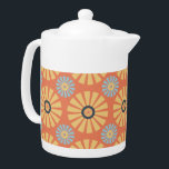 Retro Abstrat Motif de marguerites bleues et orang<br><div class="desc">Les mots qui viennent à l'esprit en regardant cette douce marguerite abstraite et rétro bleue et orange clair sur un arrière - plan orange foncé qui répète motif. Oh si adorable et super mignon aussi. Ce motif floral abstrait classique se traduit parfaitement à la fois par des objets de mode...</div>