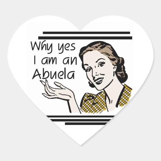 Retro Abuela Gits Hart Sticker (Voorkant)