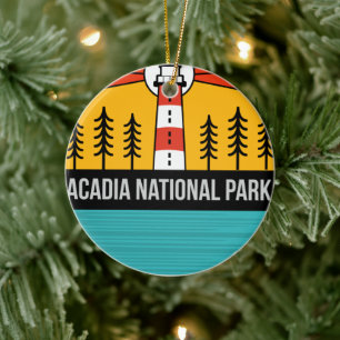 Retro Acadia Nationaal Park Maine Portland Souveni Keramisch Ornament