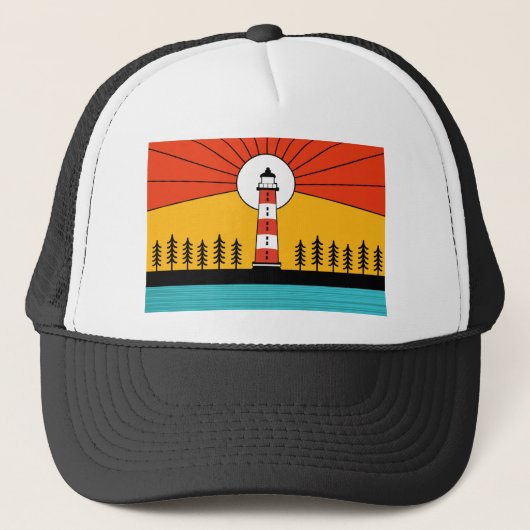 Retro Acadia Nationaal Park Maine Portland Souveni Trucker Pet (Voorkant)