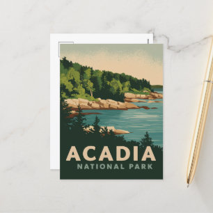 Retro Acadia National Park Bar Harbor Feestdagenkaart