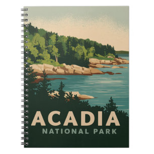 Retro Acadia National Park Bar Harbor Notitieboek