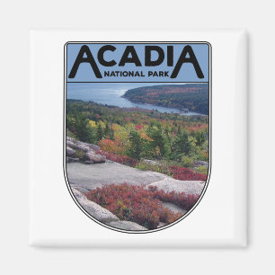 Retro  Acadia National Park Maine Island Magneet