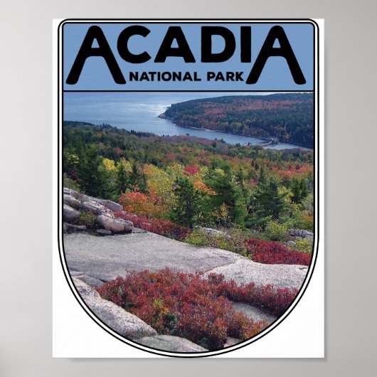 Retro  Acadia National Park Maine Island Poster (Voorkant)