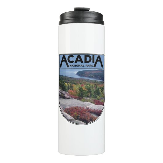 Retro Acadia National Park Maine Island Thermosbeker (Voorkant)