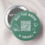 Retro Acheter La Mariée Un Bouton À Boire Venmo<br><div class="desc">Ce design de bouton fantaisiste comprend un message amusant "Achetez une boisson à la mariée !", un verre à cocktail élégant et un code QR pratique pour un don facile. Parfait pour les fêtes de bachelorette ou les douches nuptiales, ce bouton vert ajoute une touche d'amusement et d'excitation à toute...</div>