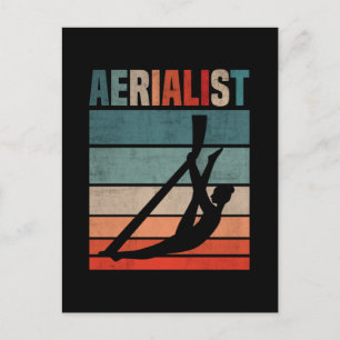 Retro Acrobat Aerial Silks Girl Aerialist Briefkaart