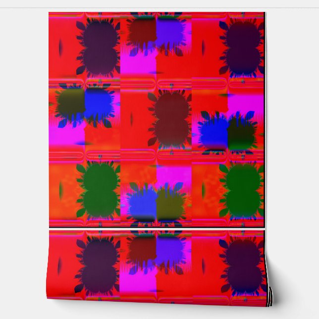 Retro acryl psychedelische behang  (Afrollen)