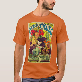 retro ad Bieres de la Meuse Alphonse Mucha T-shirt