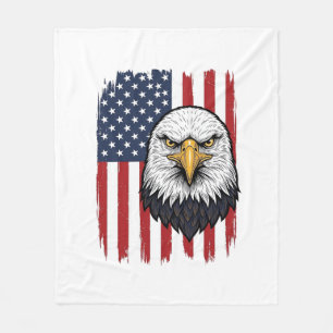 Retro Adelaar Amerikaanse Vlag Patriottisch Shirt  Fleece Deken