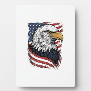 Retro Adelaar Amerikaanse Vlag Patriottisch Shirt Fotoplaat
