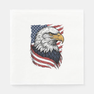 Retro Adelaar Amerikaanse Vlag Patriottisch Shirt  Servet