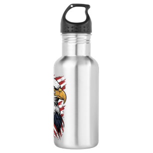Retro Adelaar Amerikaanse Vlag Patriottisch Shirt  Waterfles