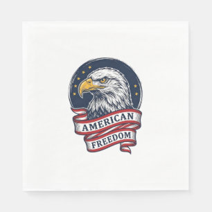 Retro Adelaar Patriottisch Lint Vector T-shirt Ont Servet