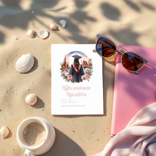 Retro  Adventure wacht op Afstuderen Foto Aankondiging