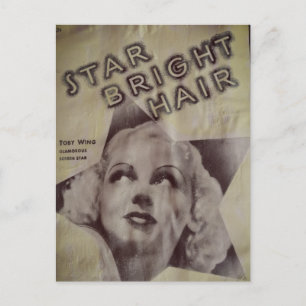 Retro advertentie ster helder haar ansichtkaart briefkaart