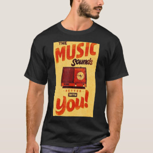 Retro Adverteren Sign  Music Old School H T-shirt
