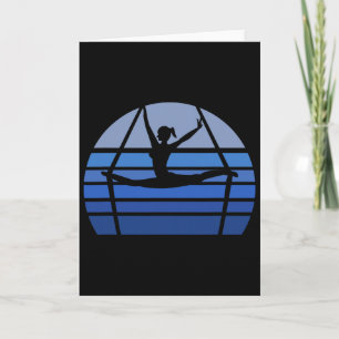Retro Aerial Yoga Silhouet Liefhebber Cadeau Aeria Kaart