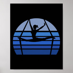 Retro Aerial Yoga Silhouet Liefhebber Cadeau Aeria Poster