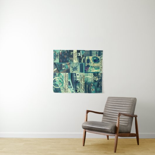 Retro Aesthetisch bord Collage Aangepaste offertes Wandkleed (In Situ (horizontaal))