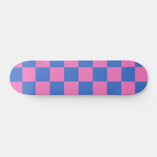 Retro Aesthetisch Checkerboard Patroze en Blauw Skateboard (Horizontaal)