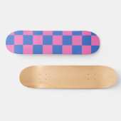 Retro Aesthetisch Checkerboard Patroze en Blauw Skateboard (Horizontaal)