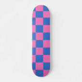 Retro Aesthetisch Checkerboard Patroze en Blauw Skateboard (Voorkant)