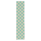 Retro Aesthetische Checkerboard Patroonafbeelding  Korte Tafelloper (Voorkant)