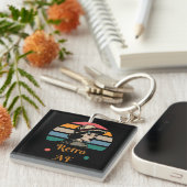 "Retro AF" Funny Rainbow Sleutelhanger (Voorkant Rechts)