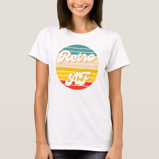 "Retro AF" Funny Shirt Rainbow (Voorkant)