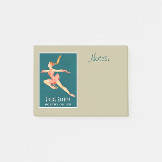 Retro Afbeelding van een Cijfer Skater in een roze Post-it® Notes (Voorkant)