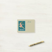 Retro Afbeelding van een Cijfer Skater in een roze Post-it® Notes (Op bureau)