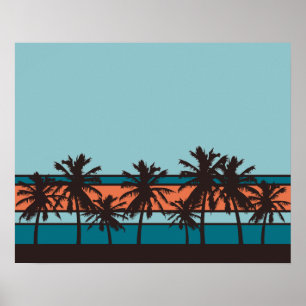 Rétro affiche de plage