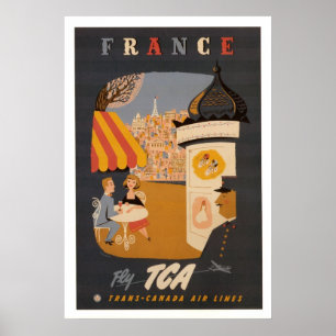 Rétro affiche de voyage de la France