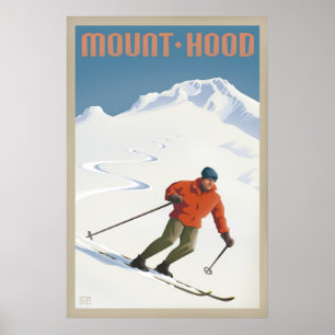 Rétro affiche de voyage de ski de capot vintage de