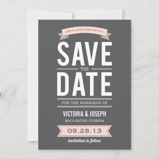 RETRO AFFICHE | KENNISGEVING DATUM SPAREN SAVE THE DATE (Voorkant)