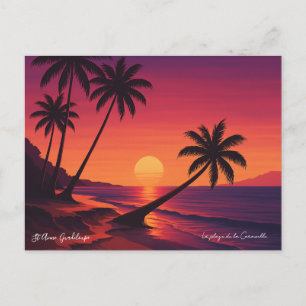 Retro affiche Strand La Caravelle Guadeloupe Briefkaart