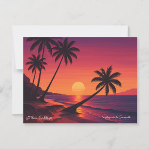 Retro-affiche Strand van La Caravelle Guadeloupe Briefkaart