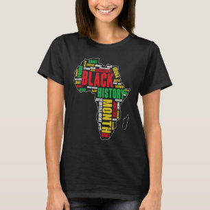 Retro African Map Ford Black History Maandbericht T-shirt