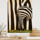 Retro African Mountain Zebra - Deel 1 Poster (Keuken)