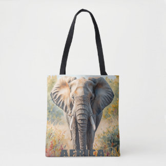 Retro Afrikaanse Olifant Scenisch Draagtas