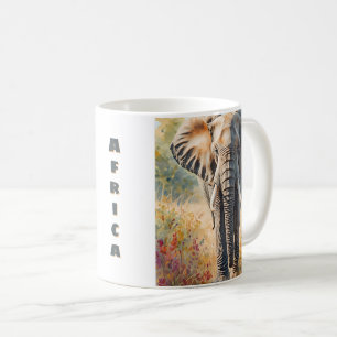 Retro Afrikaanse Olifant Scenisch Koffiemok