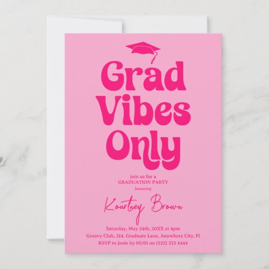 Retro Afstudeerder Vibes alleen afstudeerfeest Kaart (Voorkant)